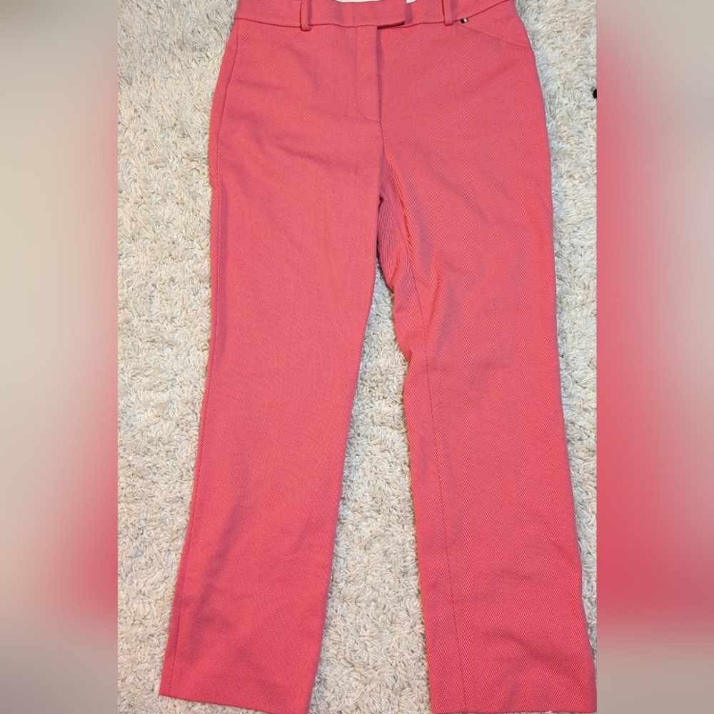 NWT Hugo Boss Womens Tatiani Slim Ponte Pink Trouser Trendy Summer Pants Size 6